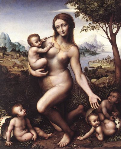 Leda con sus hijos de Bernardino Marchiselli